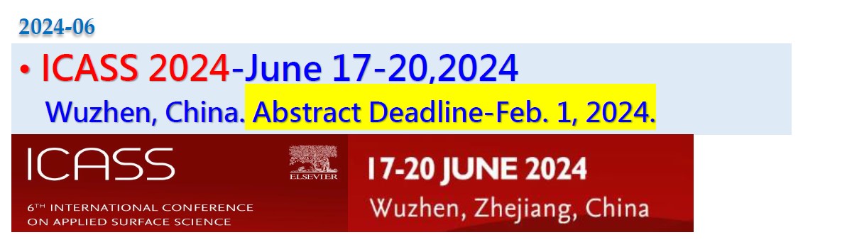 2024年6月研討會-6th International Conference on Applied Surface Science
